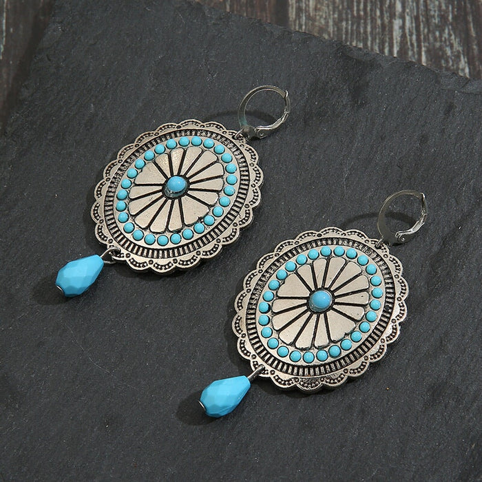 Wholesale vintage western-style turquoise earrings JDC-ES-saip039 Earrings 赛蒲 Wholesale Jewelry JoyasDeChina Joyas De China