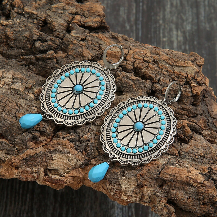Wholesale vintage western-style turquoise earrings JDC-ES-saip039 Earrings 赛蒲 Wholesale Jewelry JoyasDeChina Joyas De China