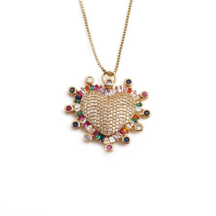 Wholesale Vintage zircon love peach heart necklace JDC-NE-ML097 NECKLACE JoyasDeChina 0733CX Wholesale Jewelry JoyasDeChina Joyas De China