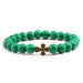 Wholesale Volcanic Frosted Stone Natural Stone Cross Beaded Bracelet JDC-BT-JiuJ014 Bracelet 九江 green Wholesale Jewelry JoyasDeChina Joyas De China