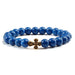 Wholesale Volcanic Frosted Stone Natural Stone Cross Beaded Bracelet JDC-BT-JiuJ014 Bracelet 九江 royal blue Wholesale Jewelry JoyasDeChina Joyas De China