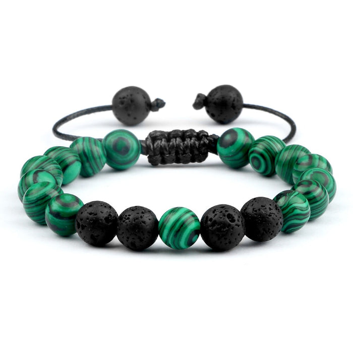 Wholesale Volcanic Lava Stone Beaded Braided Bracelet JDC-BT-JiuJ024 Bracelet 九江 Wholesale Jewelry JoyasDeChina Joyas De China