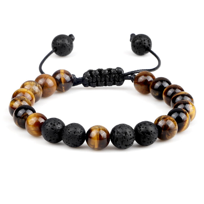 Wholesale Volcanic Lava Stone Beaded Braided Bracelet JDC-BT-JiuJ024 Bracelet 九江 Wholesale Jewelry JoyasDeChina Joyas De China