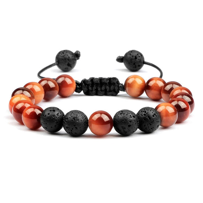Wholesale Volcanic Lava Stone Beaded Braided Bracelet JDC-BT-JiuJ024 Bracelet 九江 chenghuangcaihu Wholesale Jewelry JoyasDeChina Joyas De China