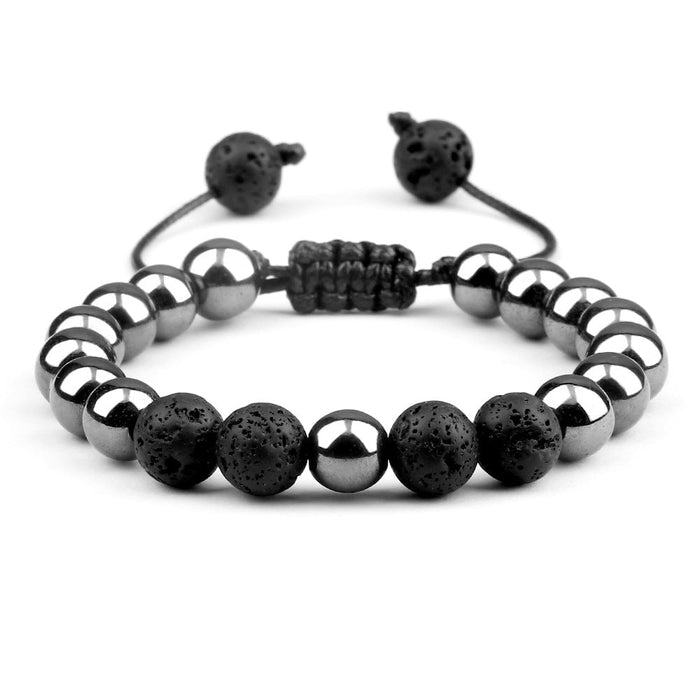 Wholesale Volcanic Lava Stone Beaded Braided Bracelet JDC-BT-JiuJ024 Bracelet 九江 heidanshi Wholesale Jewelry JoyasDeChina Joyas De China