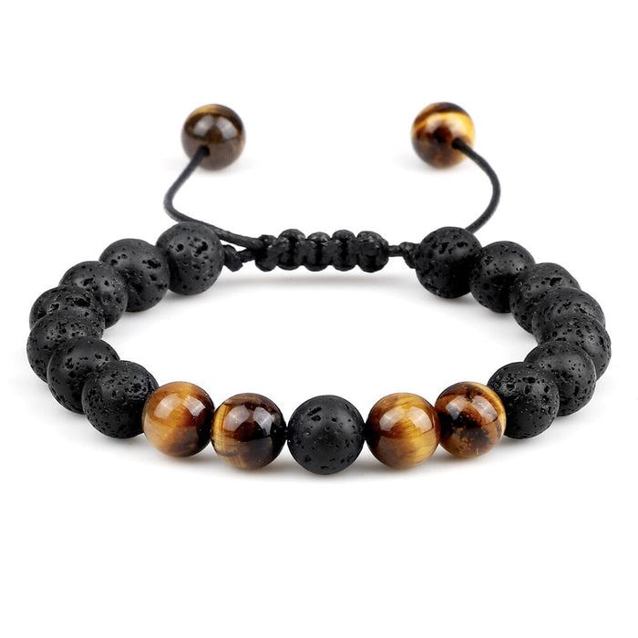 Wholesale Volcanic Lava Stone Beaded Braided Bracelet JDC-BT-JiuJ024 Bracelet 九江 huoshan huyan Wholesale Jewelry JoyasDeChina Joyas De China