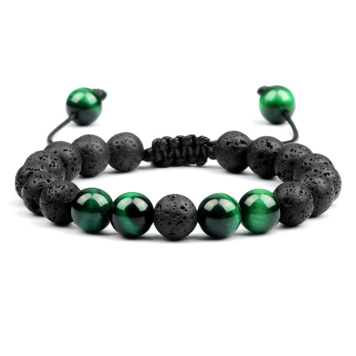 Wholesale Volcanic Lava Stone Beaded Braided Bracelet JDC-BT-JiuJ024 Bracelet 九江 huoshan lvcaihu Wholesale Jewelry JoyasDeChina Joyas De China