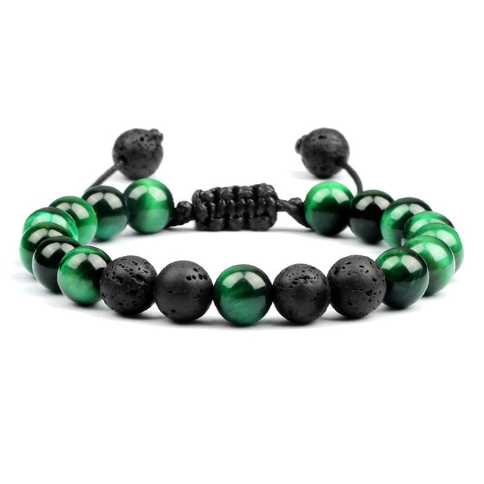 Wholesale Volcanic Lava Stone Beaded Braided Bracelet JDC-BT-JiuJ024 Bracelet 九江 lvcaihu Wholesale Jewelry JoyasDeChina Joyas De China