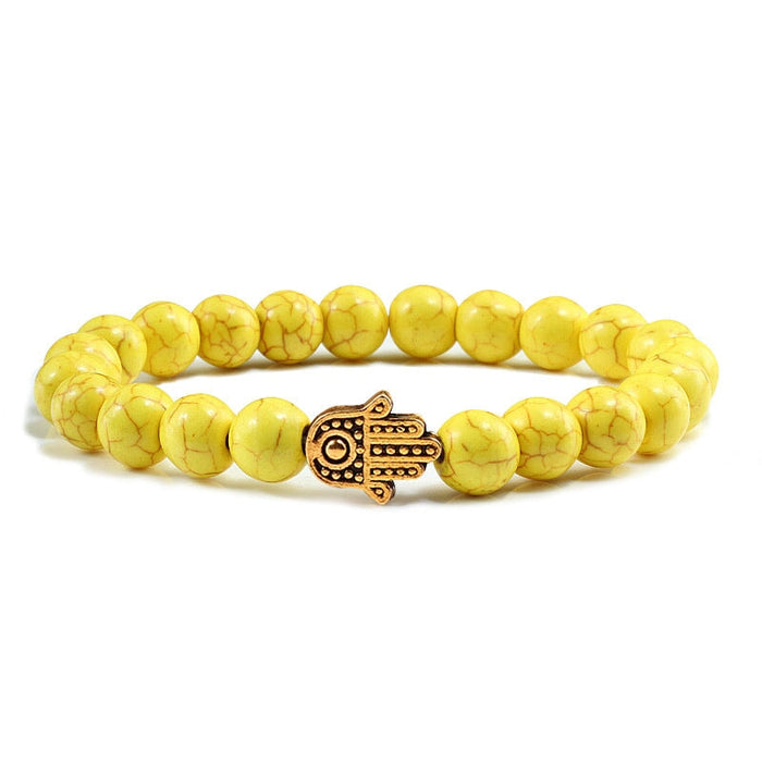 Wholesale Volcanic Stone Beaded Bracelet JDC-BT-JiuJ026 Bracelet 九江 yellow songshijin Wholesale Jewelry JoyasDeChina Joyas De China