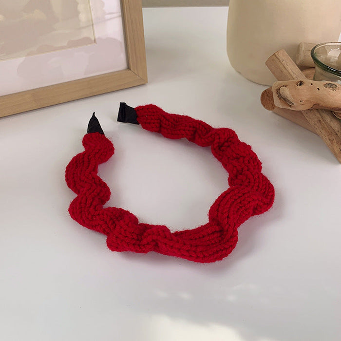 Wholesale warm color girls' wrinkled knitted hair hoops JDC-HD-MS07 Headband JoyasDeChina D red Wholesale Jewelry JoyasDeChina Joyas De China