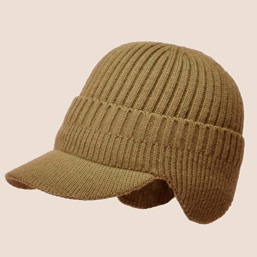 Wholesale warm ear protection knitted hat pack of 2 JDC-FH-BG004 Fashionhat JoyasDeChina khaki MINIMUM 2 Wholesale Jewelry JoyasDeChina Joyas De China