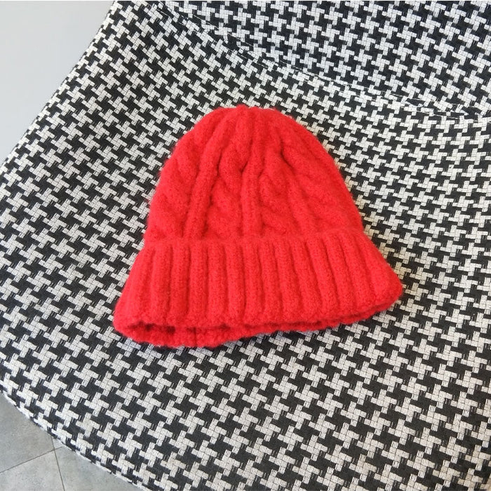 Wholesale warm felt wool knitted hat JDC-FH-NLS027 Fashionhat 倪罗诗 red 54-58cm Wholesale Jewelry JoyasDeChina Joyas De China