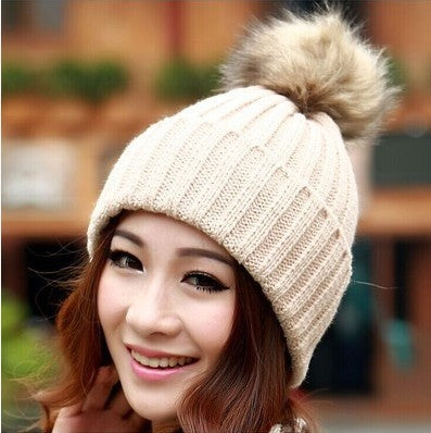 Wholesale warm knitted woolen hat JDC-FH-NLS026 Fashionhat 倪罗诗 khaki 55-60cm Wholesale Jewelry JoyasDeChina Joyas De China