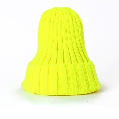 Wholesale warm pure color wool knitted hat JDC-FH-NLS024 Fashionhat 倪罗诗 Fluorescent Yellow Wholesale Jewelry JoyasDeChina Joyas De China
