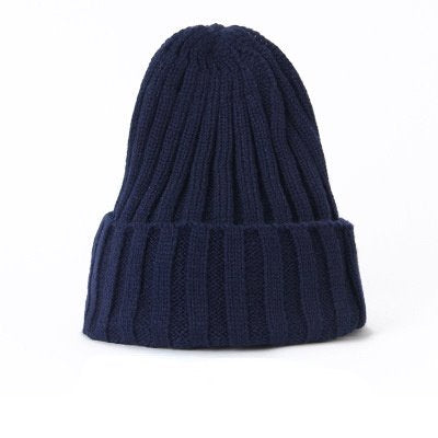 Wholesale warm pure color wool knitted hat JDC-FH-NLS024 Fashionhat 倪罗诗 navy Wholesale Jewelry JoyasDeChina Joyas De China