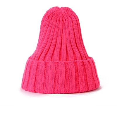 Wholesale warm pure color wool knitted hat JDC-FH-NLS024 Fashionhat 倪罗诗 pink Wholesale Jewelry JoyasDeChina Joyas De China
