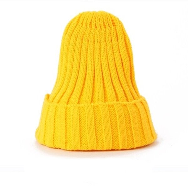 Wholesale warm pure color wool knitted hat JDC-FH-NLS024 Fashionhat 倪罗诗 yellow Wholesale Jewelry JoyasDeChina Joyas De China