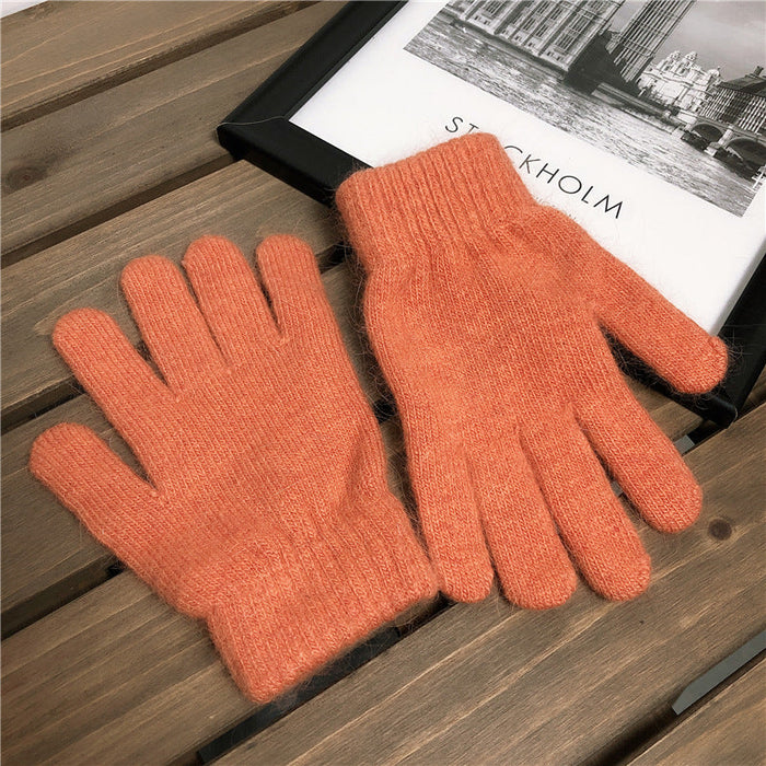 Wholesale warm rabbit fur plush knitted gloves JDC-GS-BX-009 Gloves 伯循 orange one size Wholesale Jewelry JoyasDeChina Joyas De China