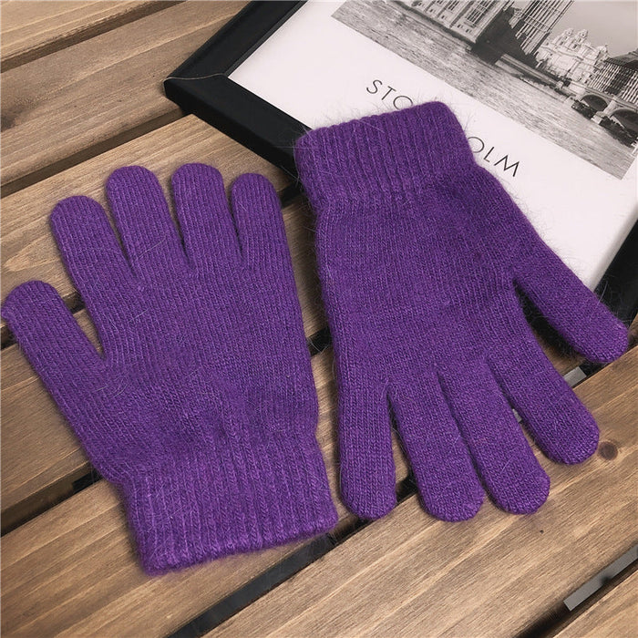 Wholesale warm rabbit fur plush knitted gloves JDC-GS-BX-009 Gloves 伯循 purple one size Wholesale Jewelry JoyasDeChina Joyas De China