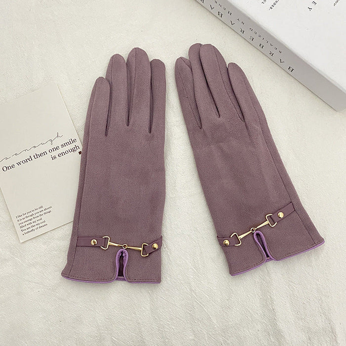 Wholesale warm suede women gloves JDC-GS-BX-010 Gloves 伯循 purple one size Wholesale Jewelry JoyasDeChina Joyas De China