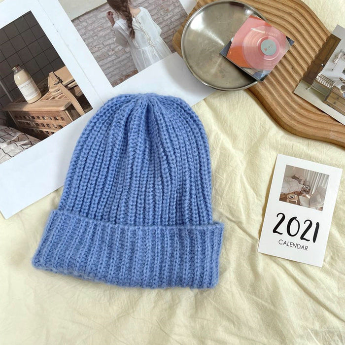 Wholesale warm wool knitted hat JDC-FH-NLS009 Fashionhat 倪罗诗 light blue 55-62cm Wholesale Jewelry JoyasDeChina Joyas De China