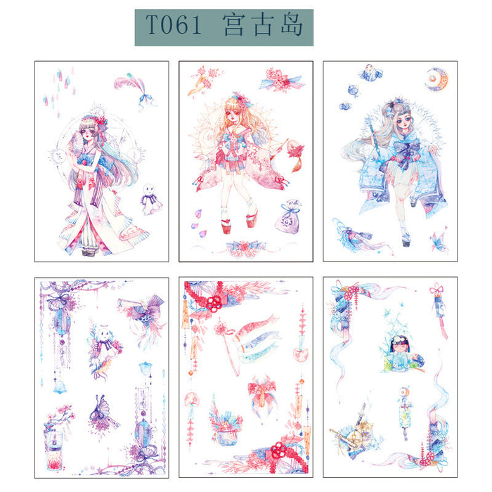 Wholesale Washi Paper Anime Sticker Set 6 pieces JDC-ST-GSWL012 Sticker JoyasDeChina T061 Wholesale Jewelry JoyasDeChina Joyas De China