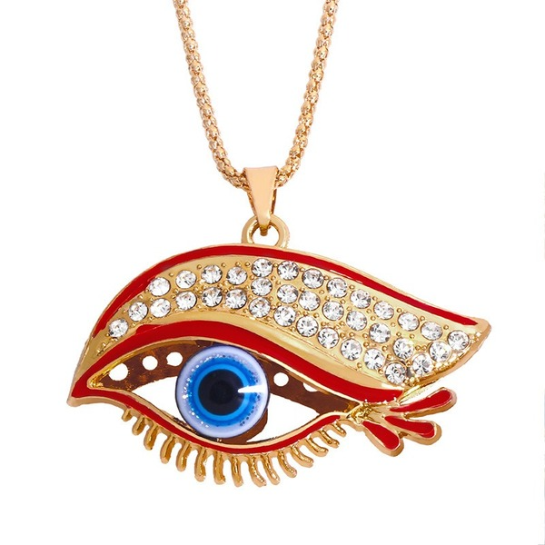 Bulk Jewelry Wholesale water drill long eyelash devil's eye necklace  JDC-as007 Wholesale factory from China YIWU China