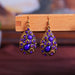Wholesale water drop gemstones set with diamonds ethnic wind earrings JDC-ES-daiq024 Earrings 黛茜 Wholesale Jewelry JoyasDeChina Joyas De China