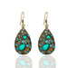Wholesale water drop gemstones set with diamonds ethnic wind earrings JDC-ES-daiq024 Earrings 黛茜 DC1677-6 Wholesale Jewelry JoyasDeChina Joyas De China