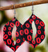 Wholesale Water Drop Heart Shaped Red Plaid Leather Earrings JDC-ES-Saip002 Earrings 赛蒲 2# Wholesale Jewelry JoyasDeChina Joyas De China