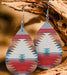 Wholesale Water Drop Heart Shaped Red Plaid Leather Earrings JDC-ES-Saip002 Earrings 赛蒲 5# Wholesale Jewelry JoyasDeChina Joyas De China