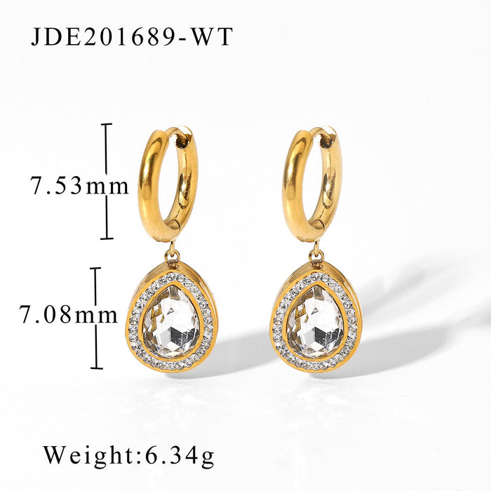 Wholesale Water drop inlaid zirconium pendant earrings JDC-ES-JD186 Earrings JoyasDeChina 201689-WT Wholesale Jewelry JoyasDeChina Joyas De China