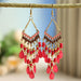 Wholesale water drop long scalloped tassel earrings JDC-ES-daiq016 Earrings 黛茜 Wholesale Jewelry JoyasDeChina Joyas De China