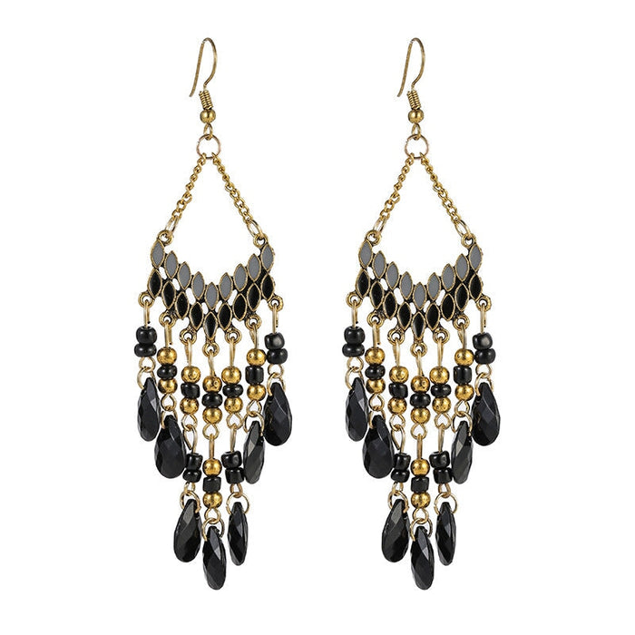 Wholesale water drop long scalloped tassel earrings JDC-ES-daiq016 Earrings 黛茜 Wholesale Jewelry JoyasDeChina Joyas De China