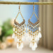 Wholesale water drop long scalloped tassel earrings JDC-ES-daiq016 Earrings 黛茜 6 Wholesale Jewelry JoyasDeChina Joyas De China