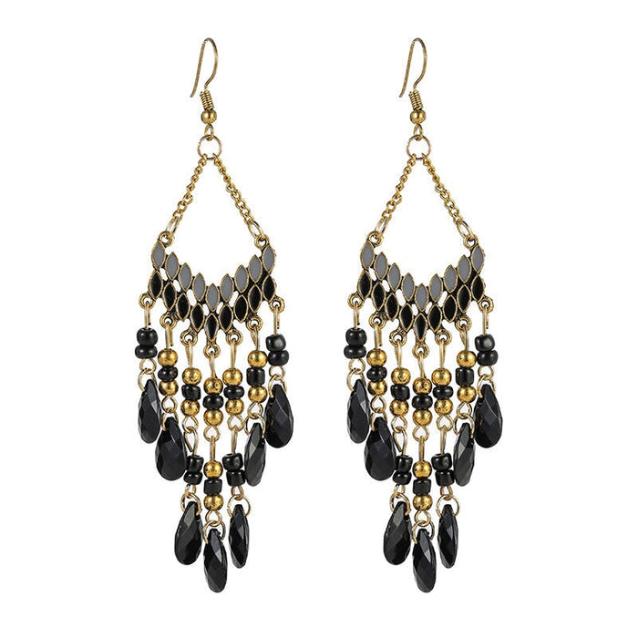 Wholesale water drop long scalloped tassel earrings JDC-ES-daiq016 Earrings 黛茜 Wholesale Jewelry JoyasDeChina Joyas De China