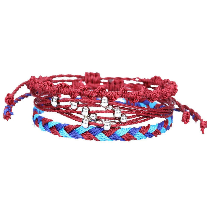 Wholesale waterproof wax thread identification hand-woven bracelet 3 piece set JDC-BT-Yiye011 Bracelet 益烨 Wholesale Jewelry JoyasDeChina Joyas De China