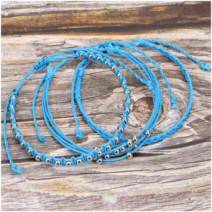 Wholesale waterproof wax thread identification hand-woven bracelet 3 piece set JDC-BT-Yiye011 Bracelet 益烨 Wholesale Jewelry JoyasDeChina Joyas De China