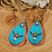 Wholesale Western Style Turquoise Leather Earrings JDC-ES-Saip006 Earrings 赛蒲 10# Wholesale Jewelry JoyasDeChina Joyas De China