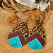 Wholesale Western Style Turquoise Leather Earrings JDC-ES-Saip006 Earrings 赛蒲 4# Wholesale Jewelry JoyasDeChina Joyas De China