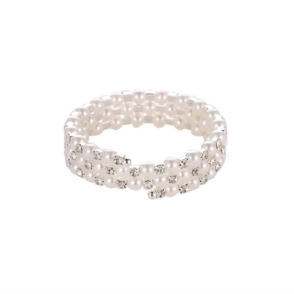 Bulk Jewelry Wholesale white ABS three-layer pearl spiral bracelet JDC-BT-D547 Wholesale factory from China YIWU China