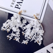 Bulk Jewelry Wholesale white alloy lace flower rhinestone pearl earrings JDC-ES-RL039 Wholesale factory from China YIWU China