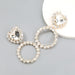 Wholesale white alloy love-shaped glass diamond-encrusted round earrings JDC-ES-CL007 Earrings JoyasDeChina gold Wholesale Jewelry JoyasDeChina Joyas De China