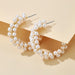 Wholesale white alloy moon pearl studs JDC-ES-C103 Earrings JoyasDeChina 14845 Wholesale Jewelry JoyasDeChina Joyas De China