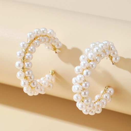 Bulk Jewelry Wholesale white alloy moon pearl studs JDC-ES-C103 Wholesale factory from China YIWU China