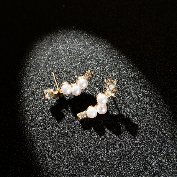 Bulk Jewelry Wholesale white alloy pearl drill five pointed star Earrings JDC-ES-RL187 Wholesale factory from China YIWU China