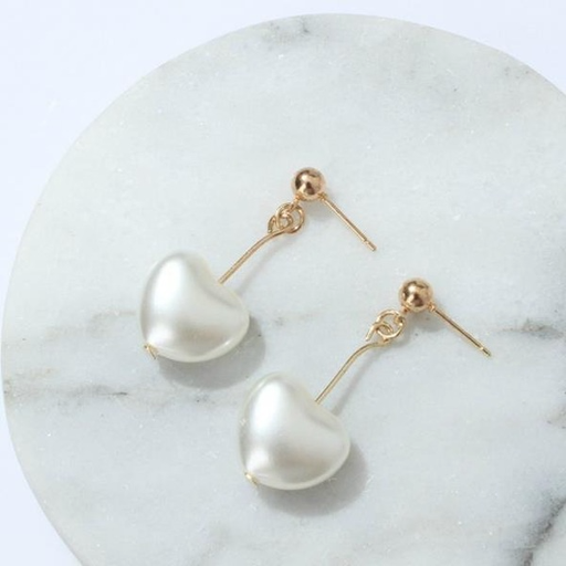 Bulk Jewelry Wholesale white alloy pearl peach heart love earrings JDC-ES-RL091 Wholesale factory from China YIWU China