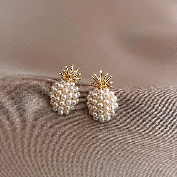 Bulk Jewelry Wholesale white alloy pearl pineapple Earrings JDC-ES-RL138 Wholesale factory from China YIWU China