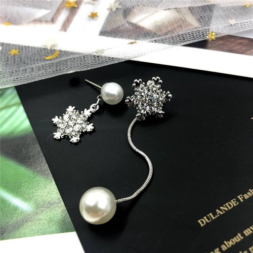 Bulk Jewelry Wholesale white alloy snowflake earrings JDC-ES-RL047 Wholesale factory from China YIWU China