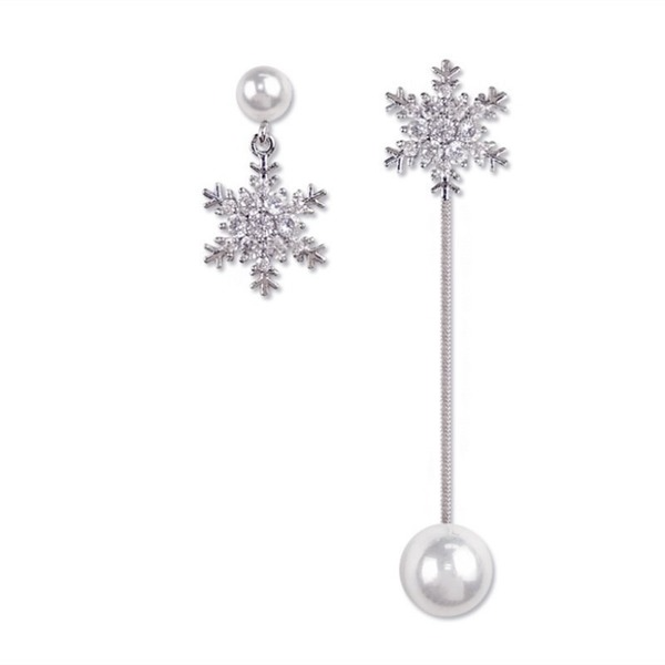 Bulk Jewelry Wholesale white alloy snowflake earrings JDC-ES-RL047 Wholesale factory from China YIWU China